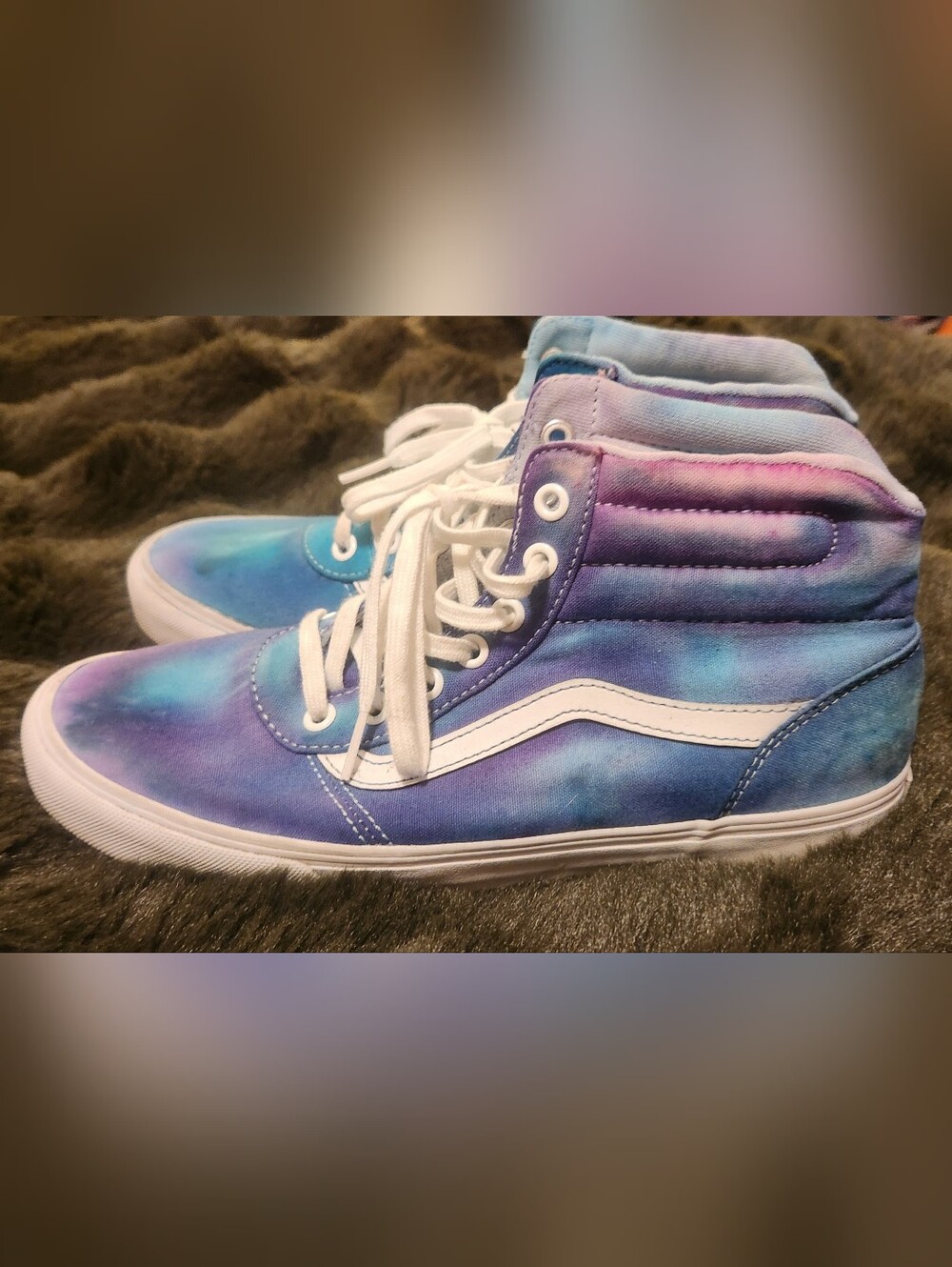 Vans High-Top Sneakers in Blue, Purple & Pink Tie-Dye 39, W's 8.5